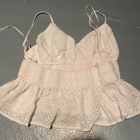 PacSun Cotton Candy LA White Eyelet Peplum Top - Picture 4 of 5